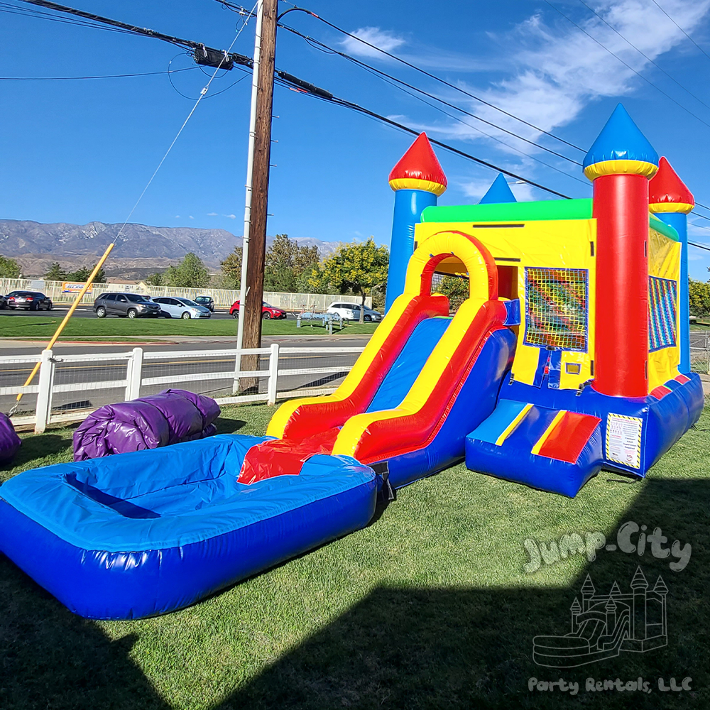Jump-City Party Rentals - Multi-Color Castle Slide Combo Jumper