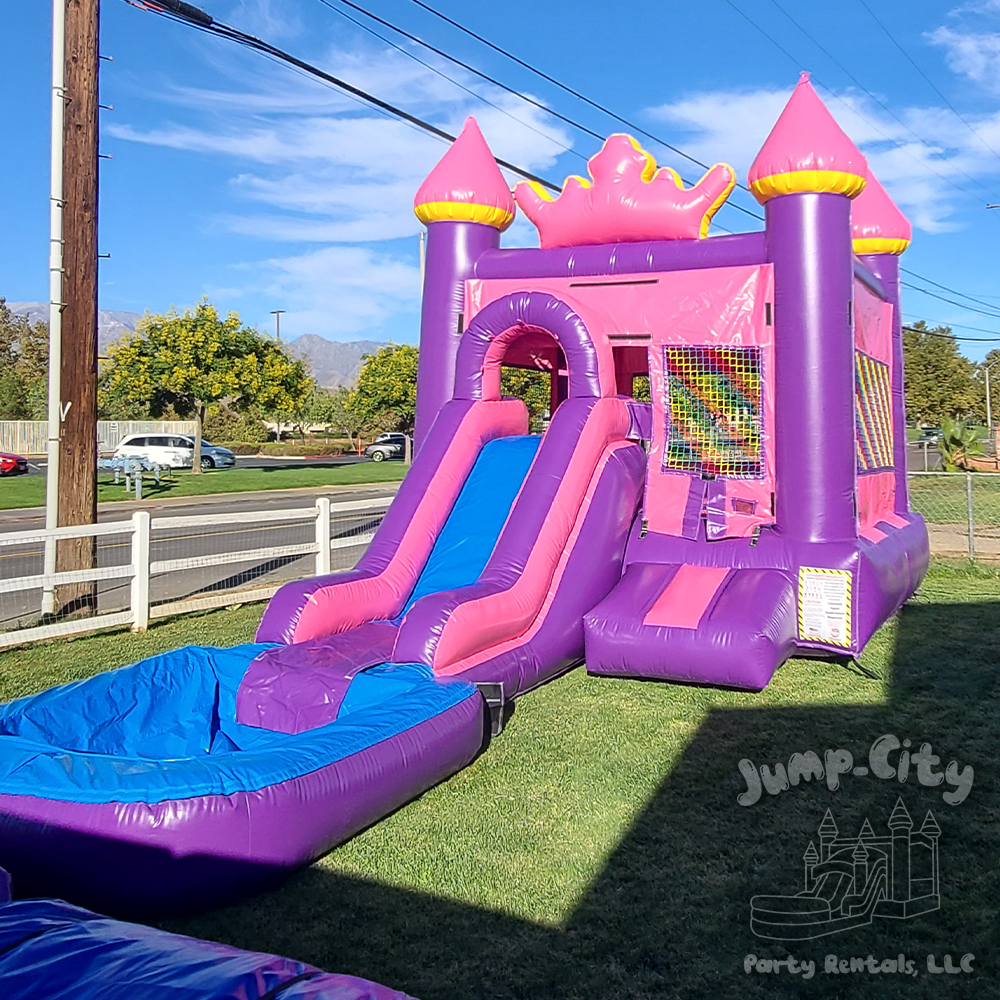 Jump-City Party Rentals - Pink Castle Slide Combo Jumper